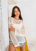 Load image into Gallery viewer, Boat Neck Crochet Knit Top - white
