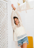 Load image into Gallery viewer, Boat Neck Crochet Knit Top - white
