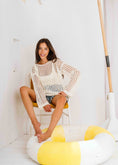 Load image into Gallery viewer, Boat Neck Crochet Knit Top - white

