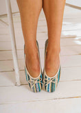 Load image into Gallery viewer, Woven Bow-Detail Ballet Flats - blue
