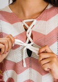 Load image into Gallery viewer, Coastal Chevron Knit Sweate - pink

