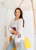 Load image into Gallery viewer, Retro Athletic Knit Sweater - white
