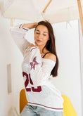 Load image into Gallery viewer, Retro Athletic Knit Sweater - white
