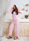 Load image into Gallery viewer, Pointelle Knit Top and Wide-Leg Pants Set - pink
