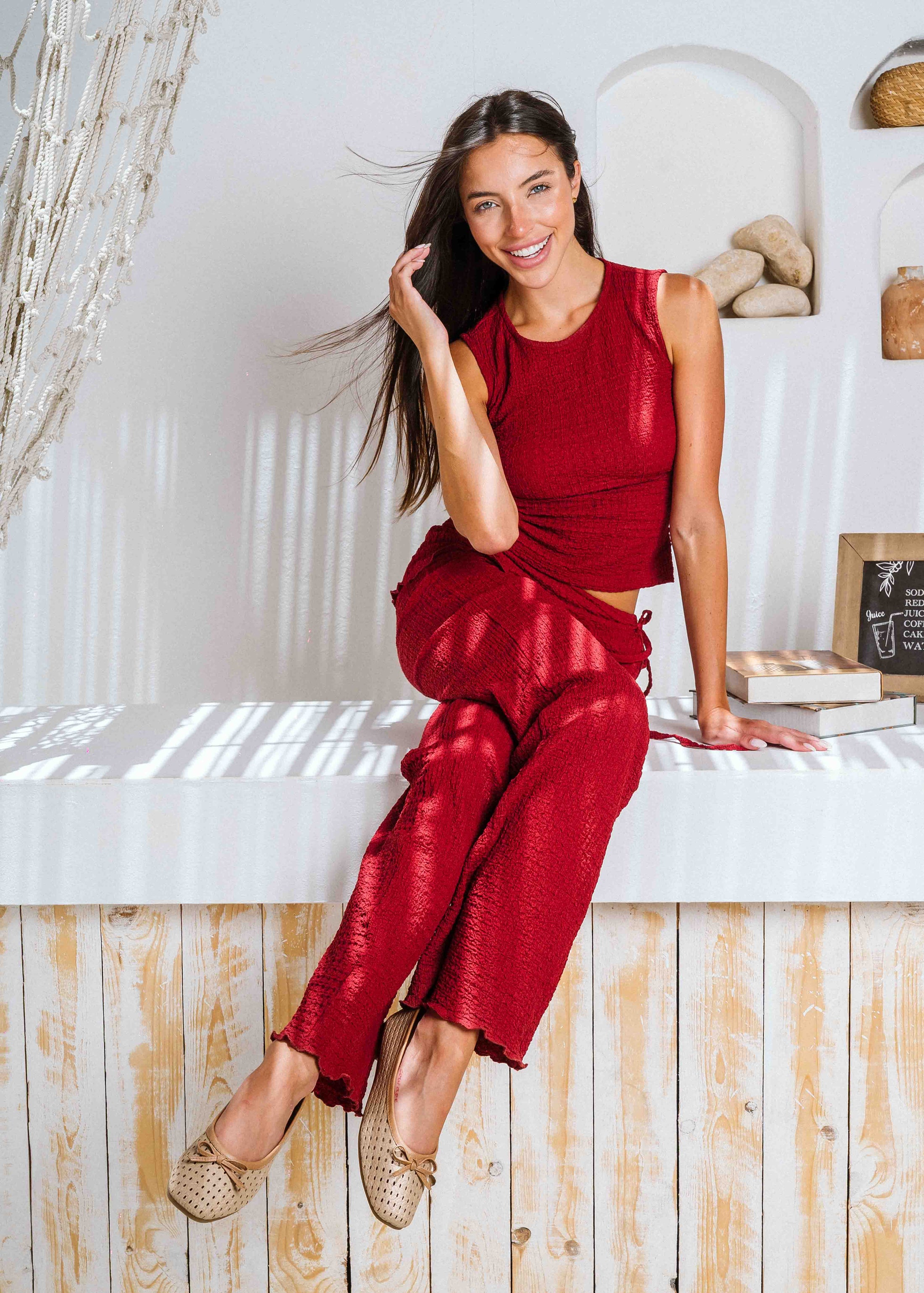 Braided Bow Ballet Flats - cafe