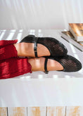 Load image into Gallery viewer, Pearl Mesh Ballet Flats - black
