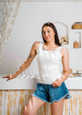 Load image into Gallery viewer, Square Neck Ribbed Knit Top - white
