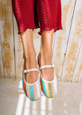 Load image into Gallery viewer, Zigzag Woven Mary Janes - green
