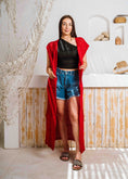 Load image into Gallery viewer, Summer Beach Knit Maxi Cardigan - red
