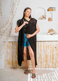 Load image into Gallery viewer, Summer Beach Knit Maxi Cardigan - black
