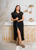 Load image into Gallery viewer, Summer Beach Knit Maxi Cardigan - black
