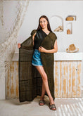 Load image into Gallery viewer, Summer Beach Knit Maxi Cardigan - olive
