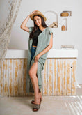 Load image into Gallery viewer, Summer Beach Knit Maxi Cardigan - light green
