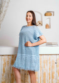 Load image into Gallery viewer, Summer Crochet Kaftan Short Dress - baby blue
