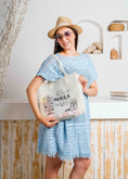Load image into Gallery viewer, Summer Crochet Kaftan Short Dress - baby blue
