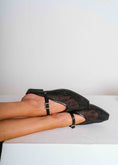 Load image into Gallery viewer, Sleek Mesh Pointed Mules - black

