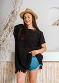 Load image into Gallery viewer, Summer Crochet Kaftan Short Dress - black
