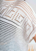 Load image into Gallery viewer, Summer Crochet Kaftan Short Dress - white
