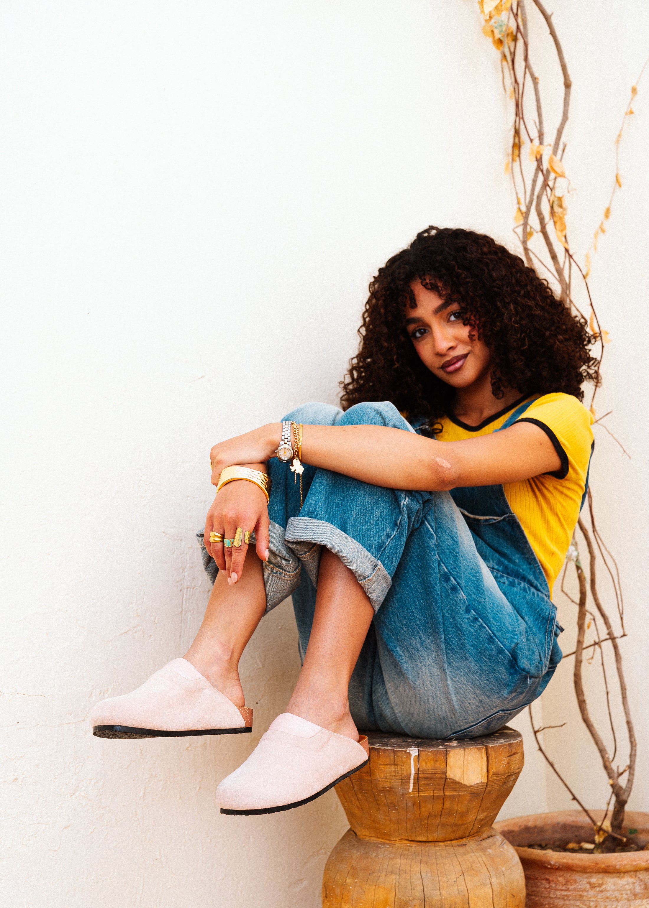 Premium Suede Clogs - powder pink