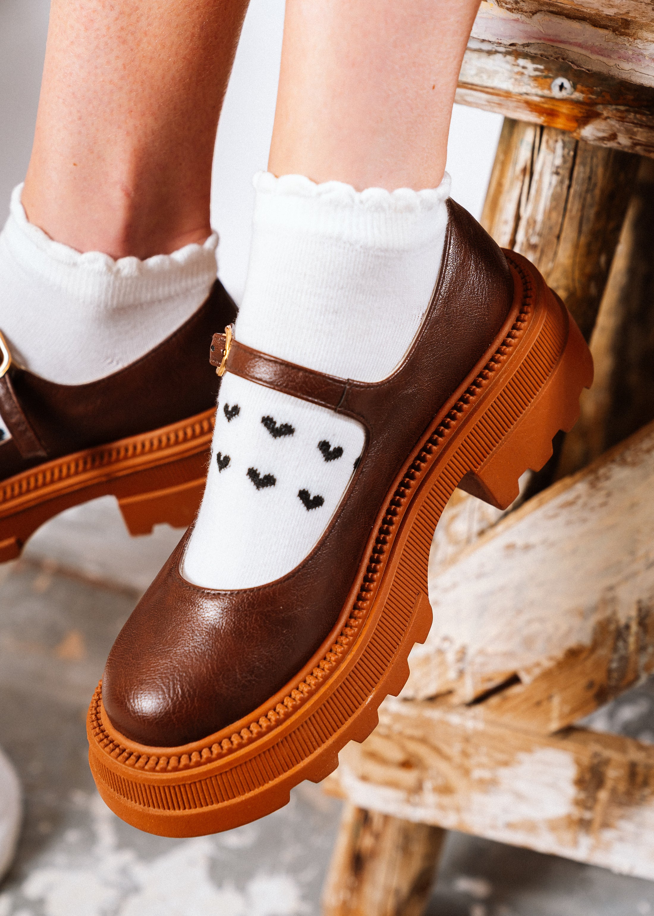 Lug-Sole Buckled Loafers - brown