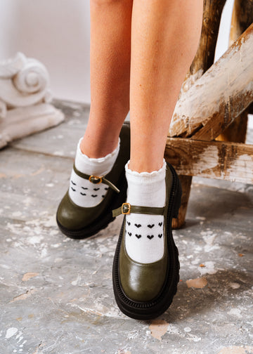 Lug-Sole Buckled Loafers - olive