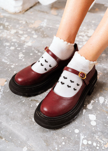 Lug-Sole Buckled Loafers - maroon
