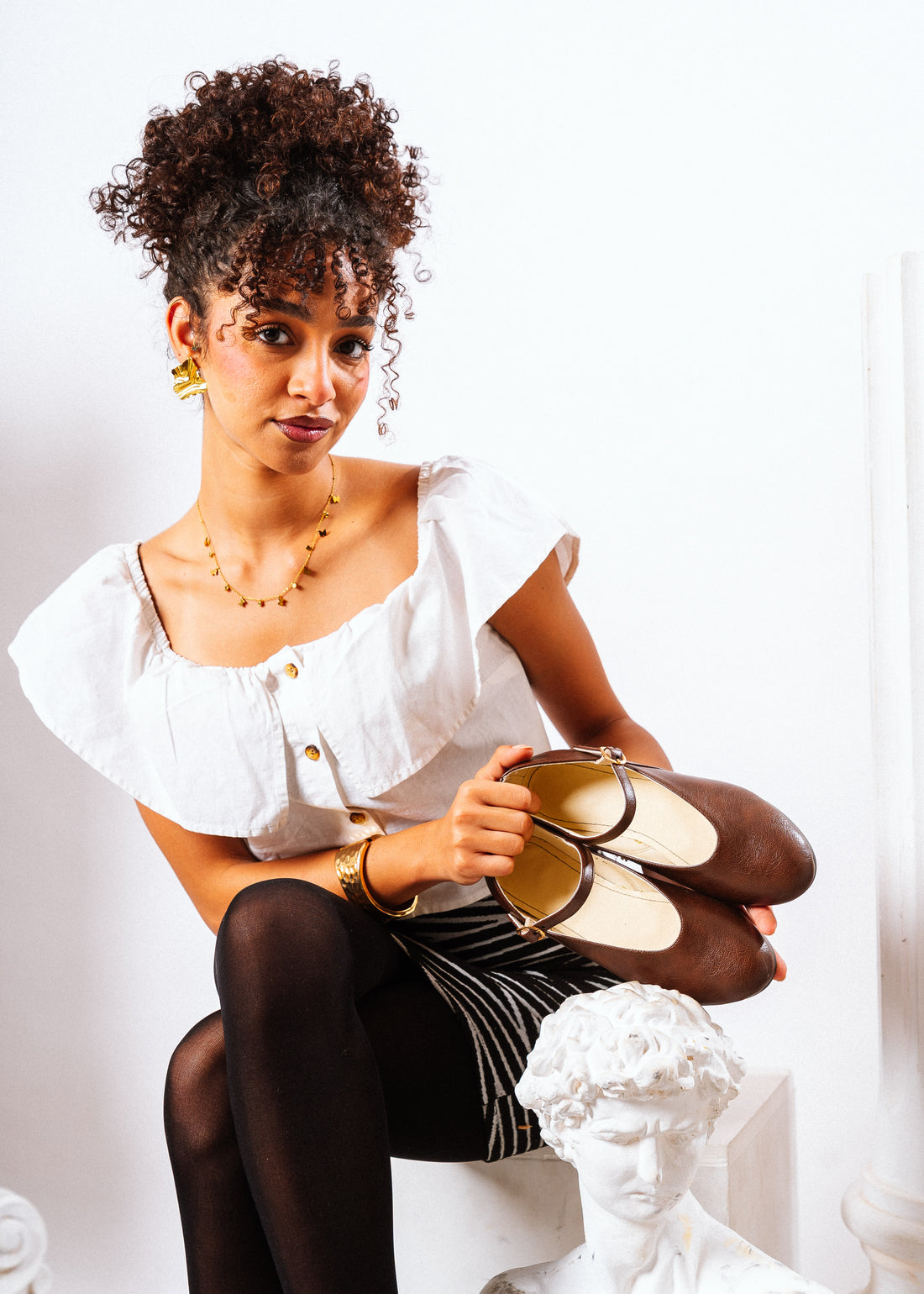 Essential Round-Toe Flats - brown