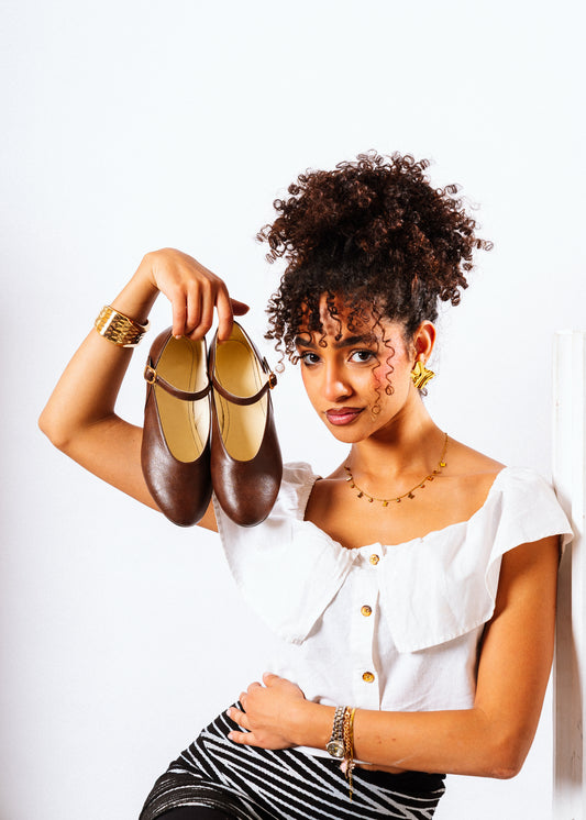 Essential Round-Toe Flats - brown