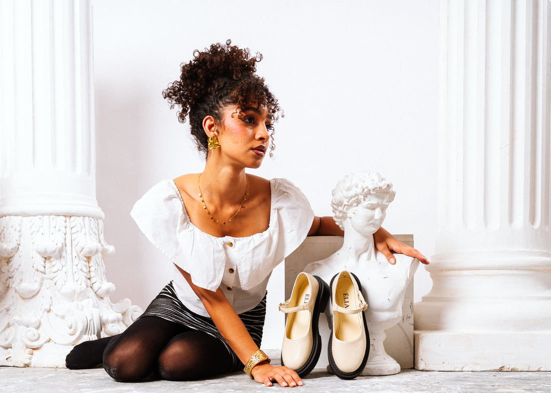 Platform Buckle Strap Loafer - beige