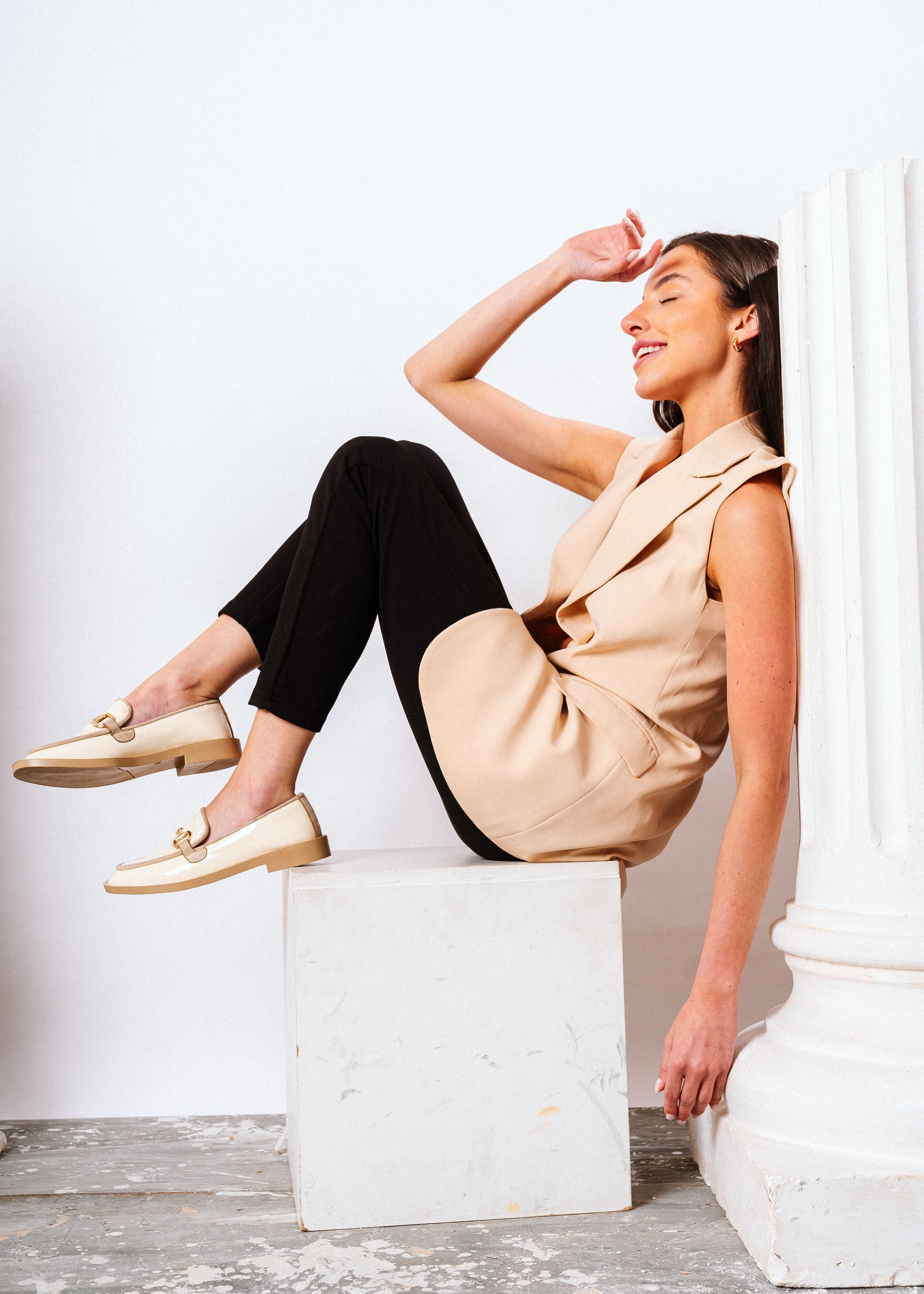 Elegant Horsebit Flat - beige