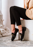 Load image into Gallery viewer, Elegant Horsebit Flat - black
