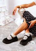 Load image into Gallery viewer, Chunky Suede Mary Loafers - black
