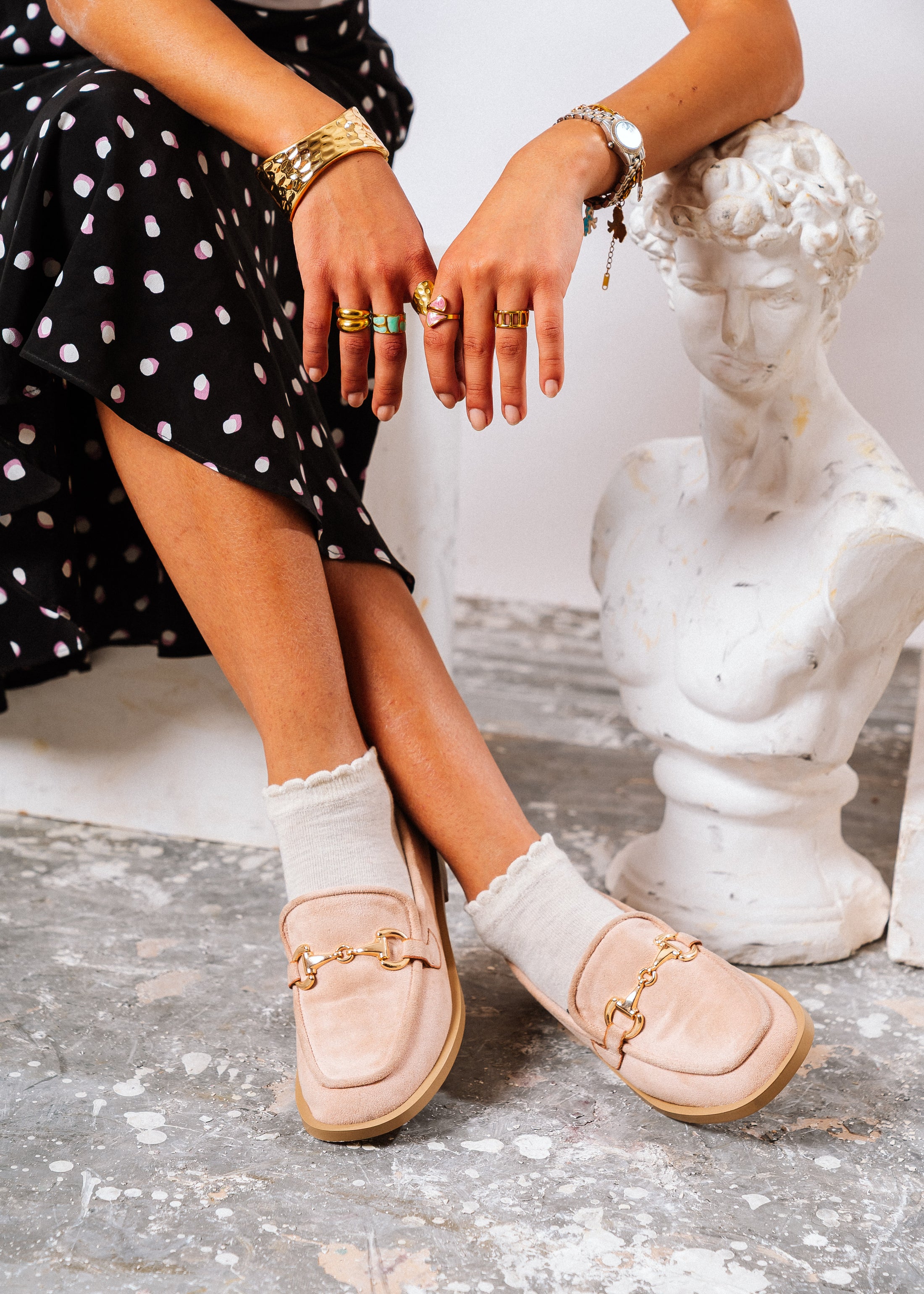 The Suede Heritage Flat - powder pink