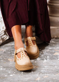 Load image into Gallery viewer, Edgy Chunky T-Strap Loafers - beige
