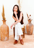Load image into Gallery viewer, Croc-Embossed Pointed-Toe Mules - camel
