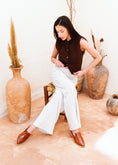 Load image into Gallery viewer, Croc-Embossed Pointed-Toe Mules - camel
