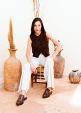 Load image into Gallery viewer, Croc-Embossed Pointed-Toe Mules - brown
