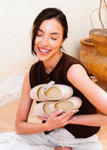 Load image into Gallery viewer, Glossy Croc-Effect Strap Flats - beige
