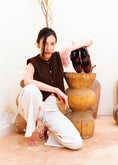 Load image into Gallery viewer, Glossy Croc-Effect Strap Flats - maroon
