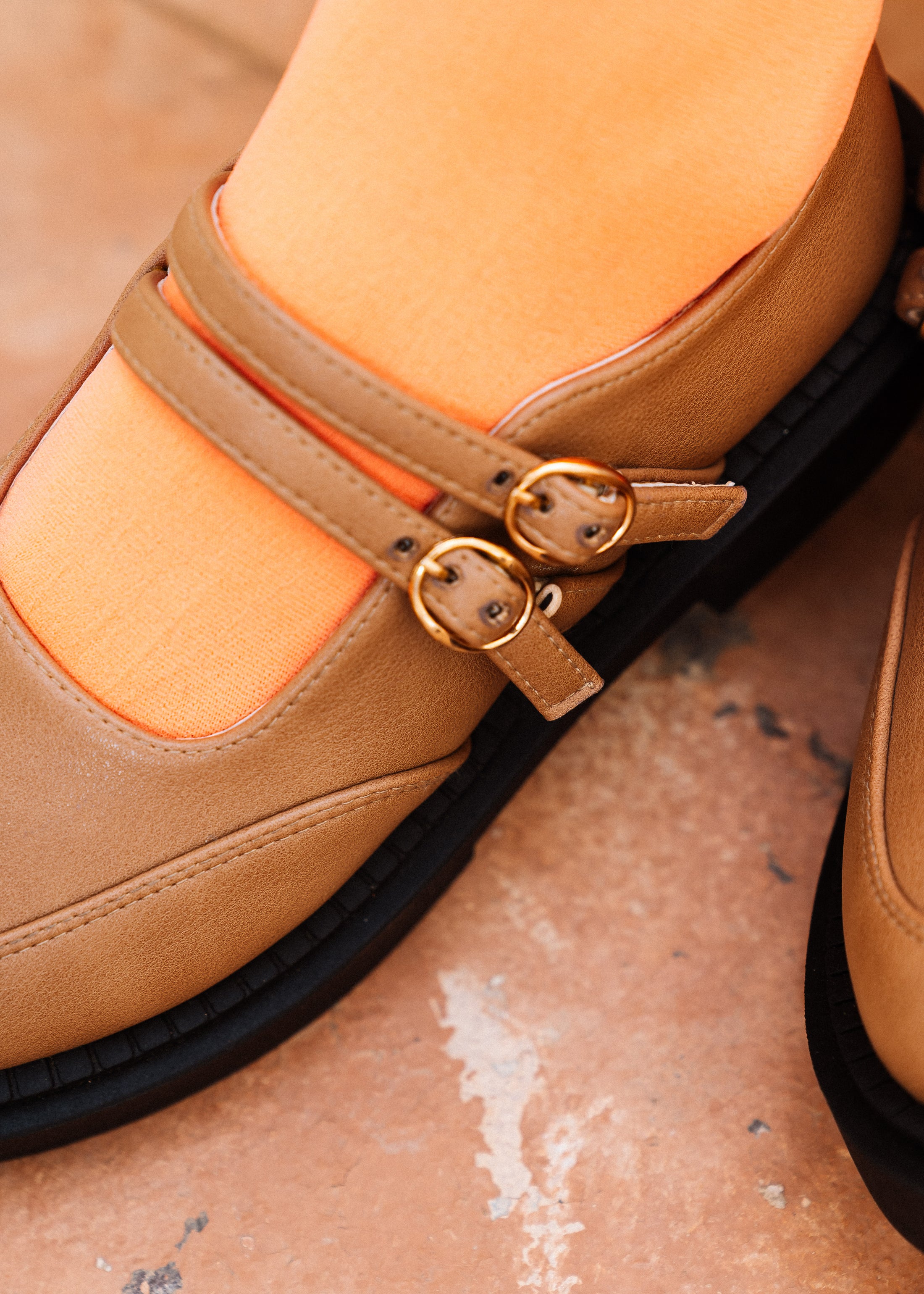 Urban Platform Double-Strap Loafers - cafe