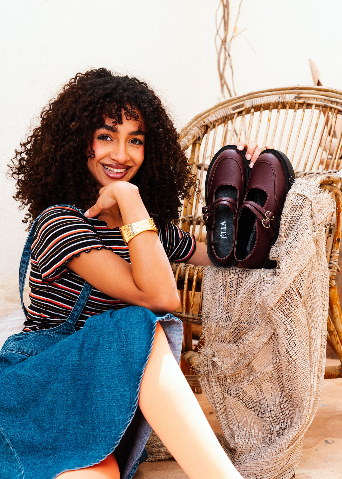 Urban Platform Double-Strap Loafers - maroon