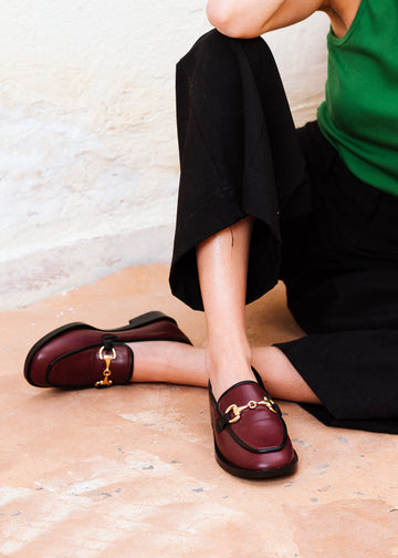 Sophisticated Trimmed Flats - maroon