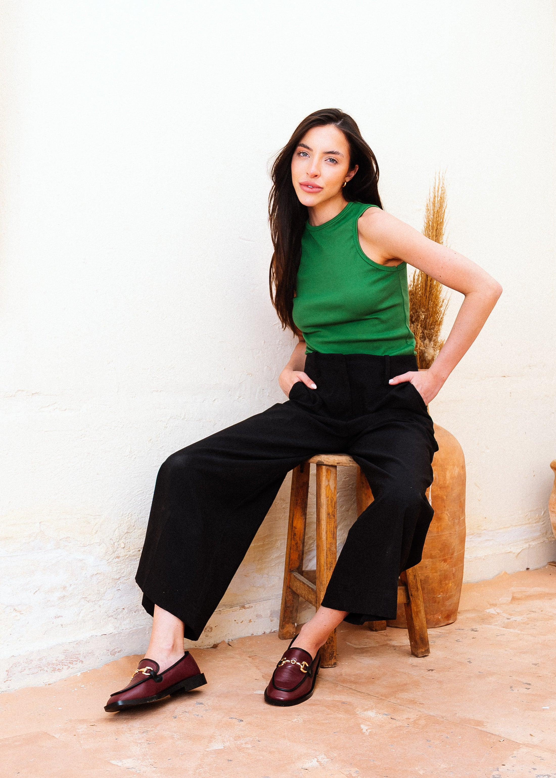 Sophisticated Trimmed Flats - maroon