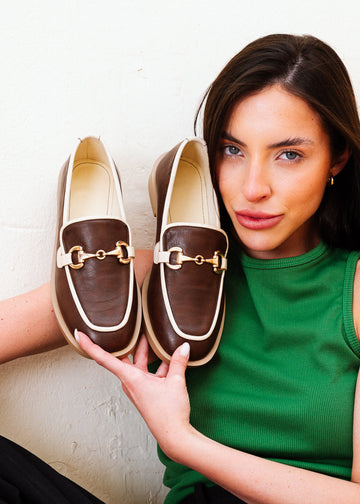 Sophisticated Trimmed Flats - brown