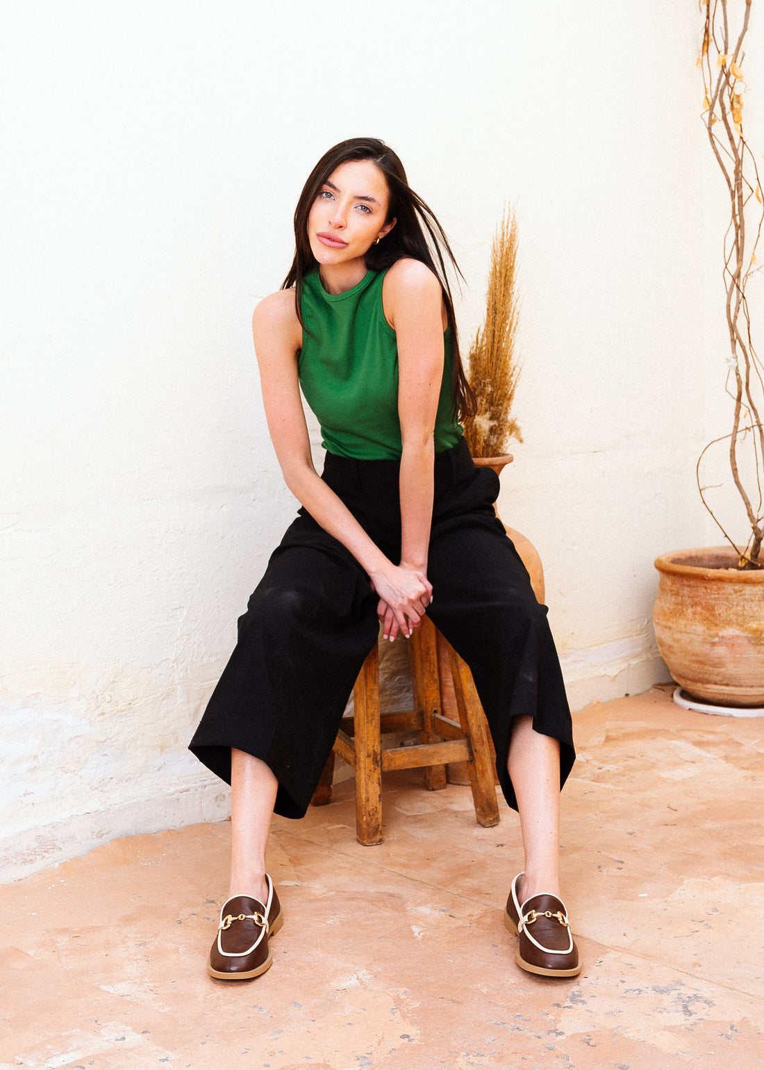 Sophisticated Trimmed Flats - brown