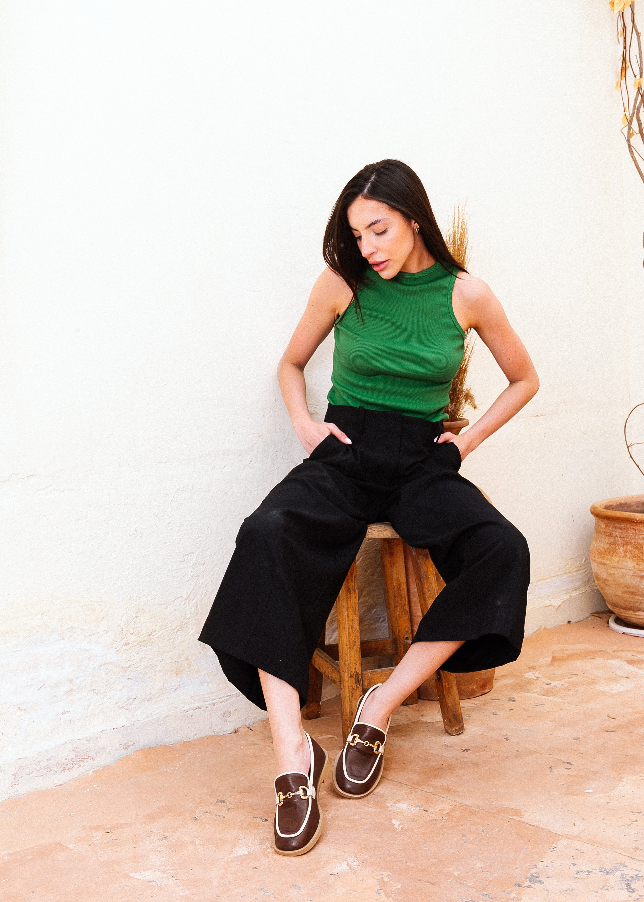 Sophisticated Trimmed Flats - brown