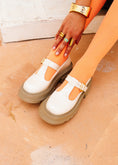 Load image into Gallery viewer, Glossy T-Strap Chunky Mary Loafers - beige

