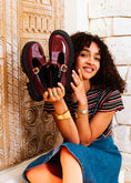Load image into Gallery viewer, Glossy T-Strap Chunky Mary Loafers - maroon
