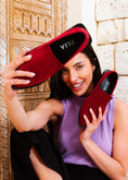 Load image into Gallery viewer, Minimalist Suede Side-Slit Flats - red
