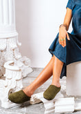 Load image into Gallery viewer, Minimalist Rounded-Toe Clogs - olive
